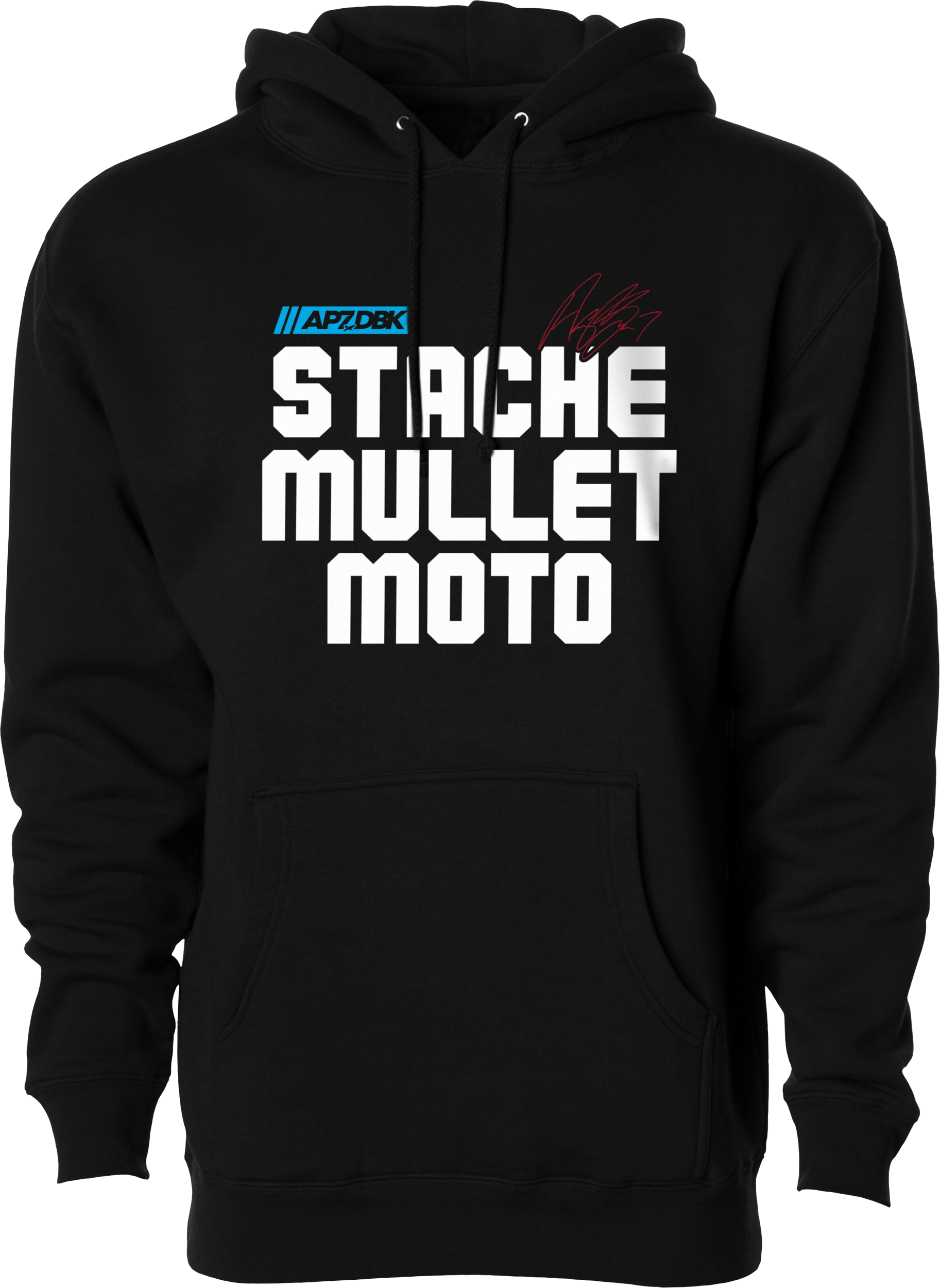 Stache Mullet Moto Hoodie Black Xl