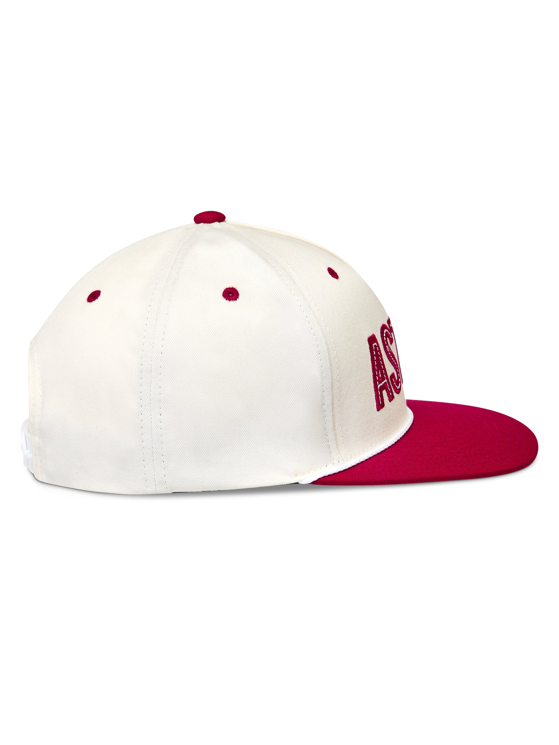 Stadium Snapback Hat Off White/Red