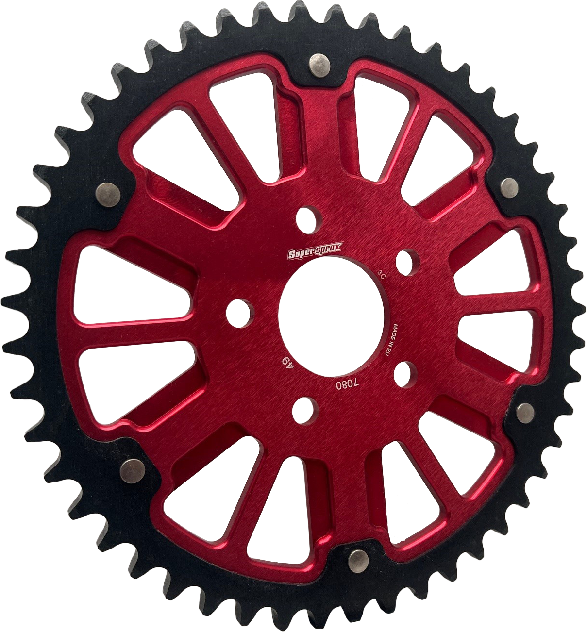 Stealth 51t Rear Sprocket Red Alum Car  Blk Steel Teeth