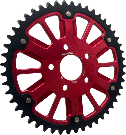 Stealth 51t Rear Sprocket Red Alum Car  Blk Steel Teeth