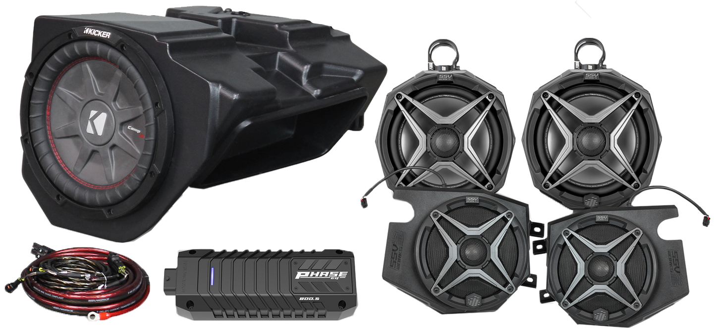 5 Speaker Plug And Play Kit W/ 8" Cage Pods Ride Command
