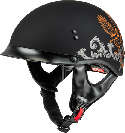 Hh 65 Corvus Helmet W/Peak Matte Black/Silver/Orange Xl