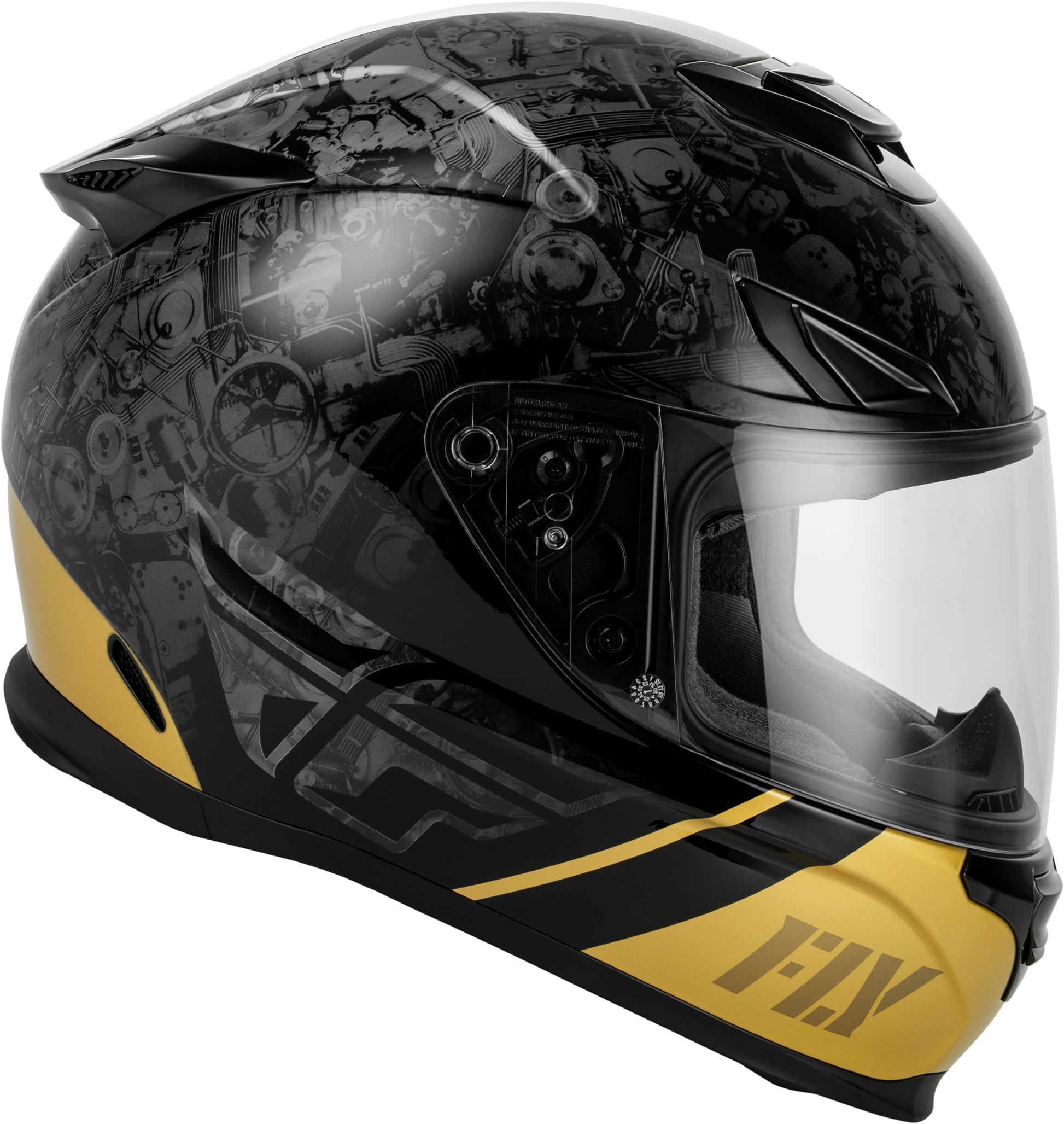 Sentinel Mech Helmet Black/Grey/Gold Md