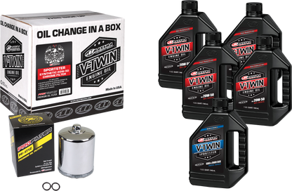 V Twin Syn Oil Change Kit Xl Chrome Filer