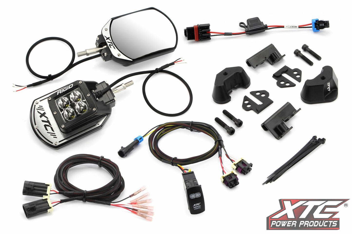 Side View Mirror Kit Six12 Lit Pol