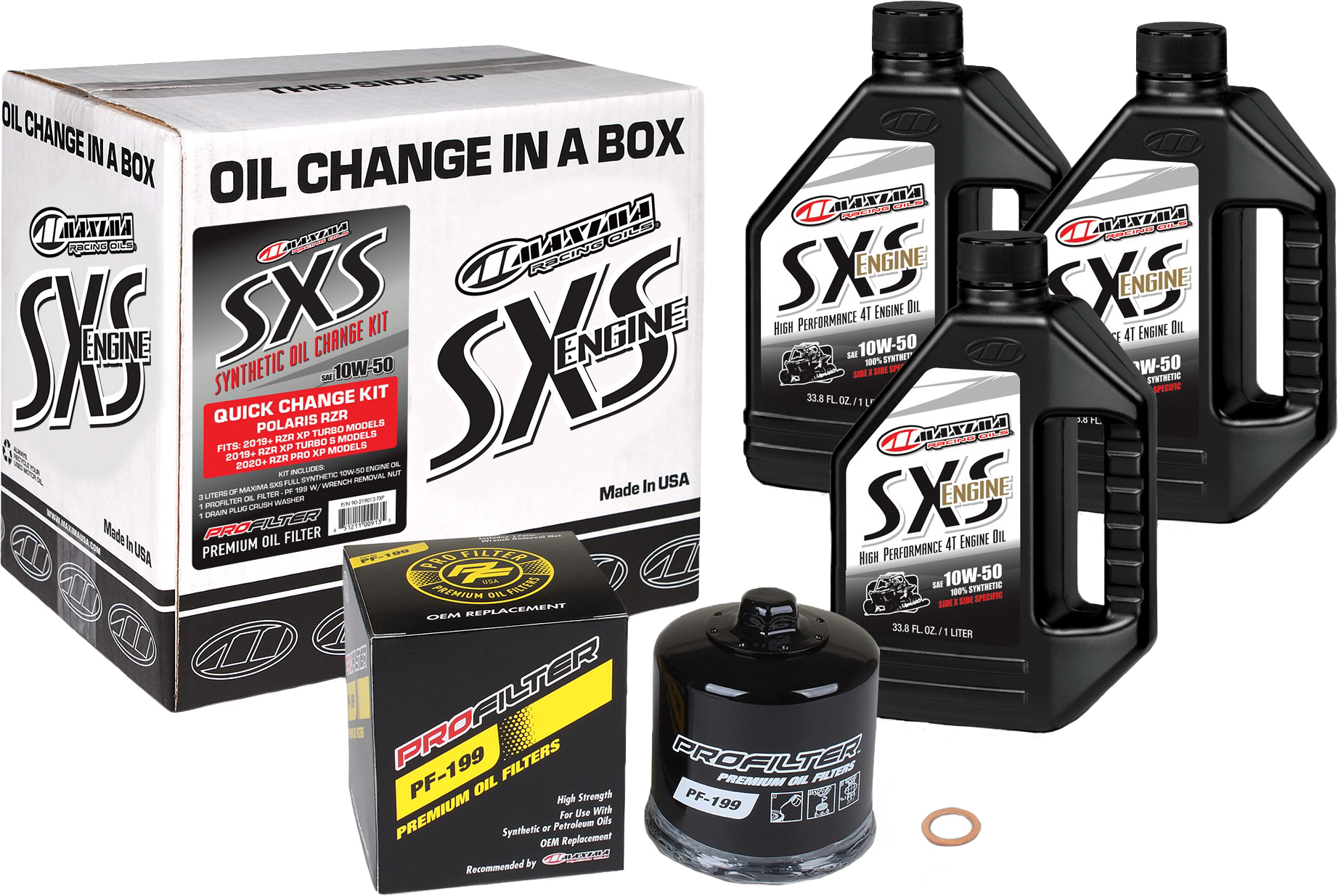 Sxs Oil Quick Change Kit 10w50 With Black Oil Filter