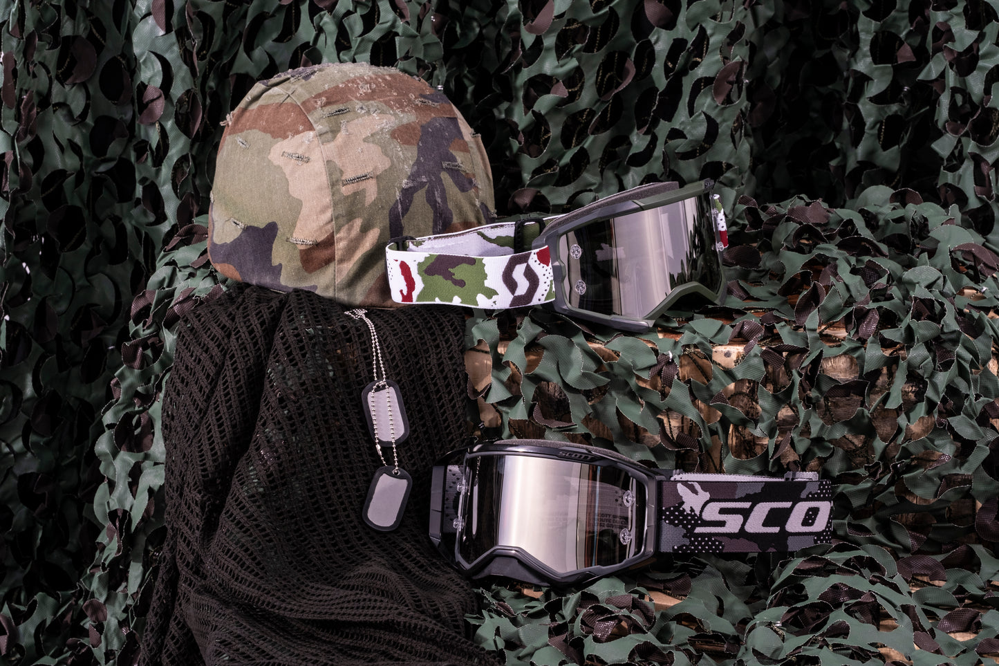 Fury Goggle Dark Green/White Camo W/Silver Chrome Works