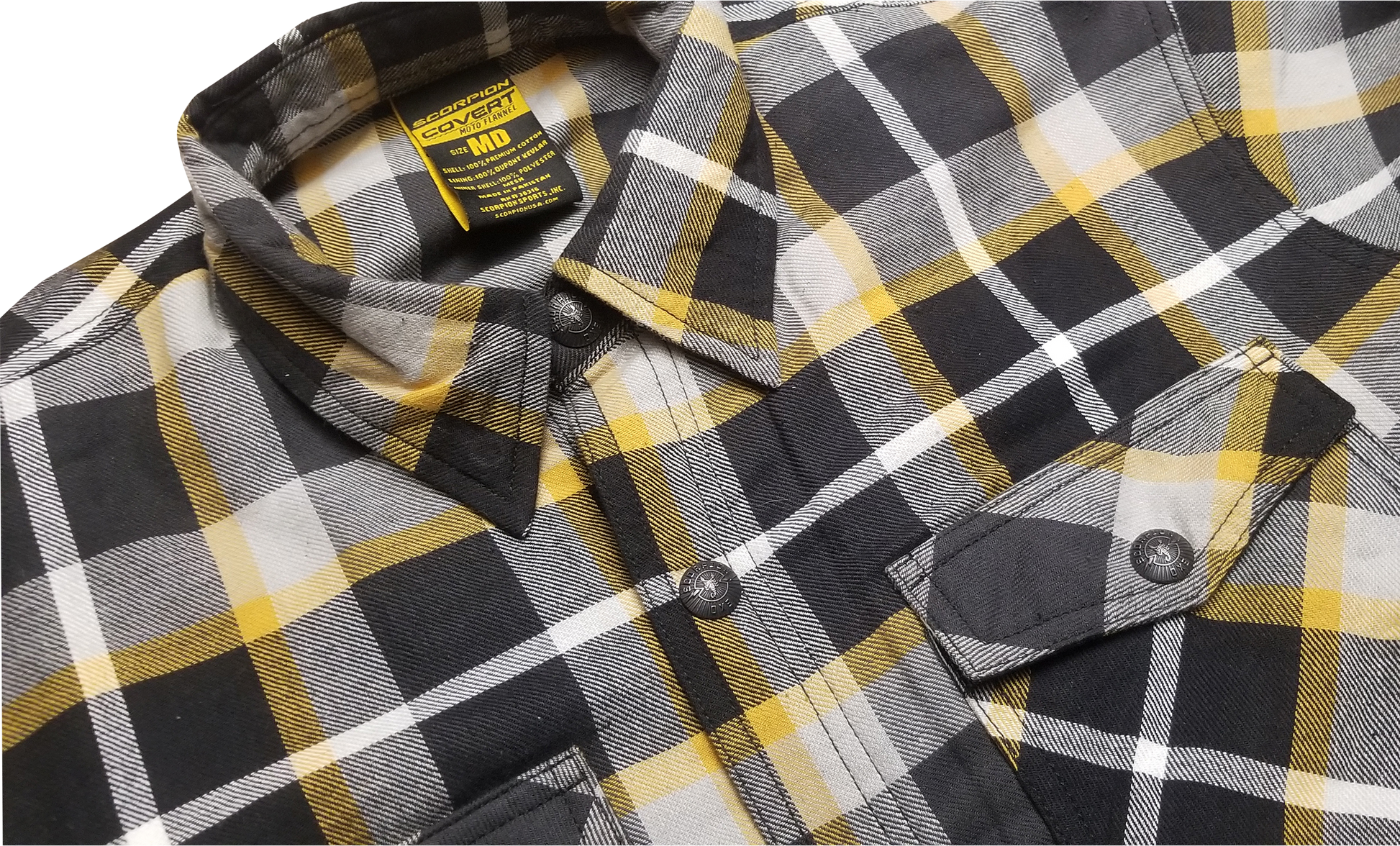 Covert Moto Flannel White/Yellow 3x