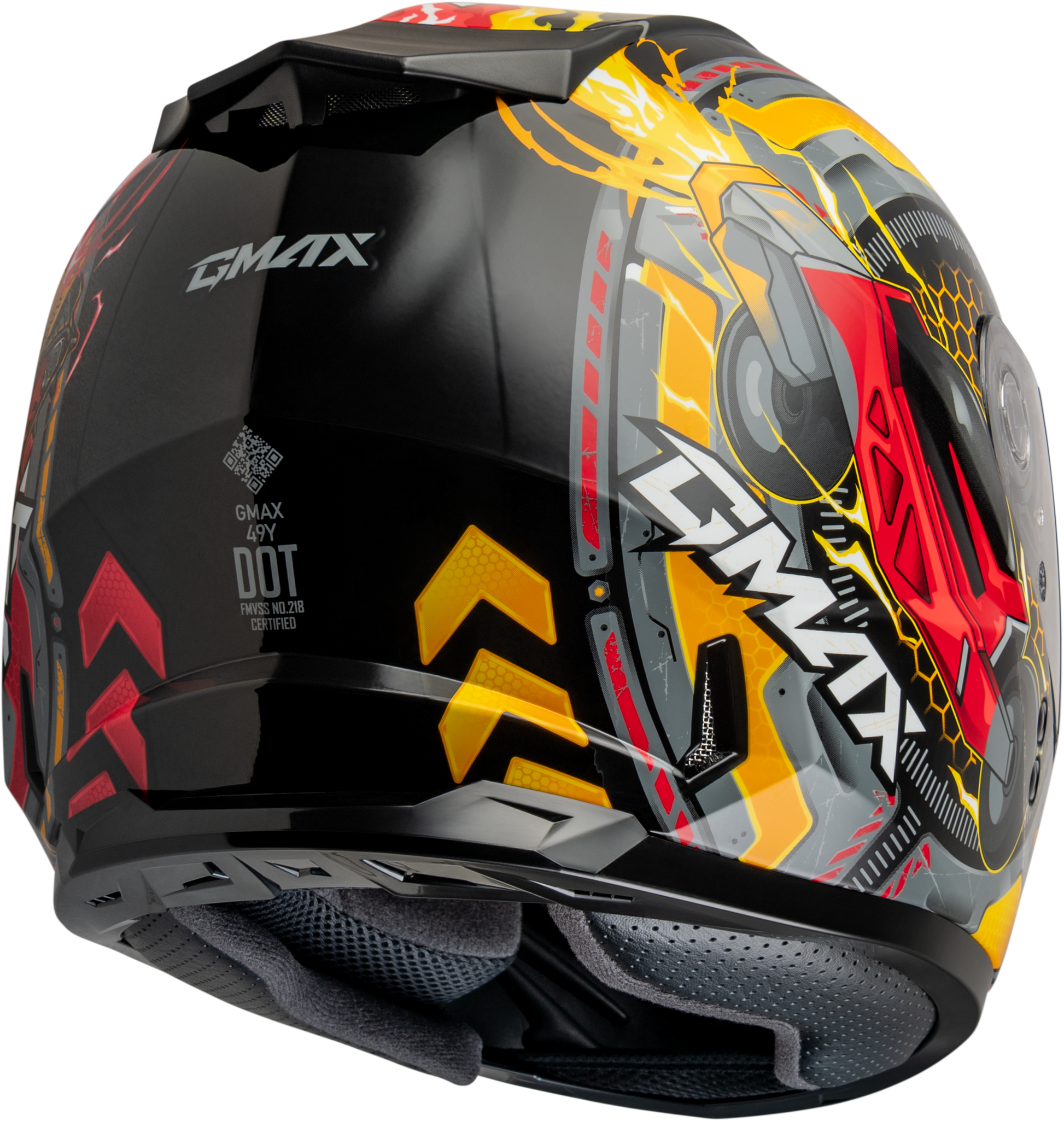 Gm 49y Charge Helmet Black/Red/Yellow Yl