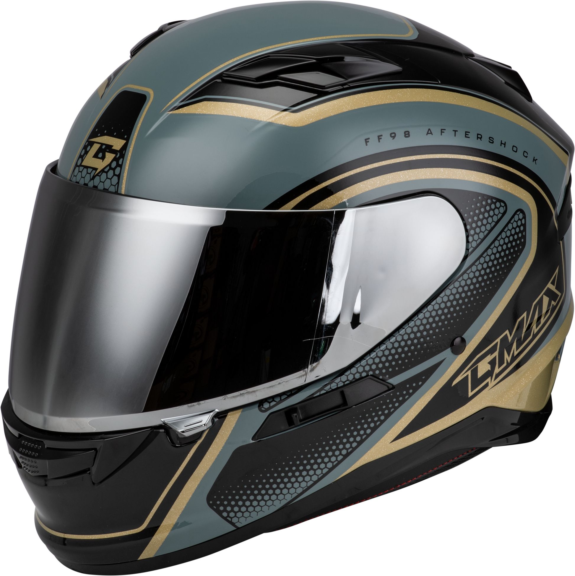 Ff 98 Aftershock Helmet Grey/Metallic Gold Md
