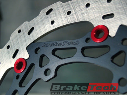 BRAKETECH RACING ROTORS - AXIS/COBRA STAINLESS STEEL 330MM X 6MM RACE SPEC ROTORS FOR APRILIA