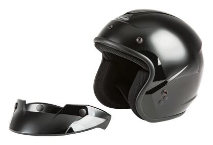 Of 2 Open Face Helmet Black Sm