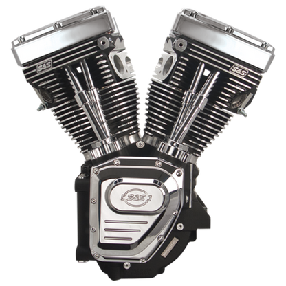 S&S Cycle 99-06 BT T124LC Long Block Engine w/ 585 Cam - Wrinkle Black
