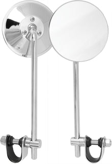 Universal 4" Round Mirror 8" Stem Chrome