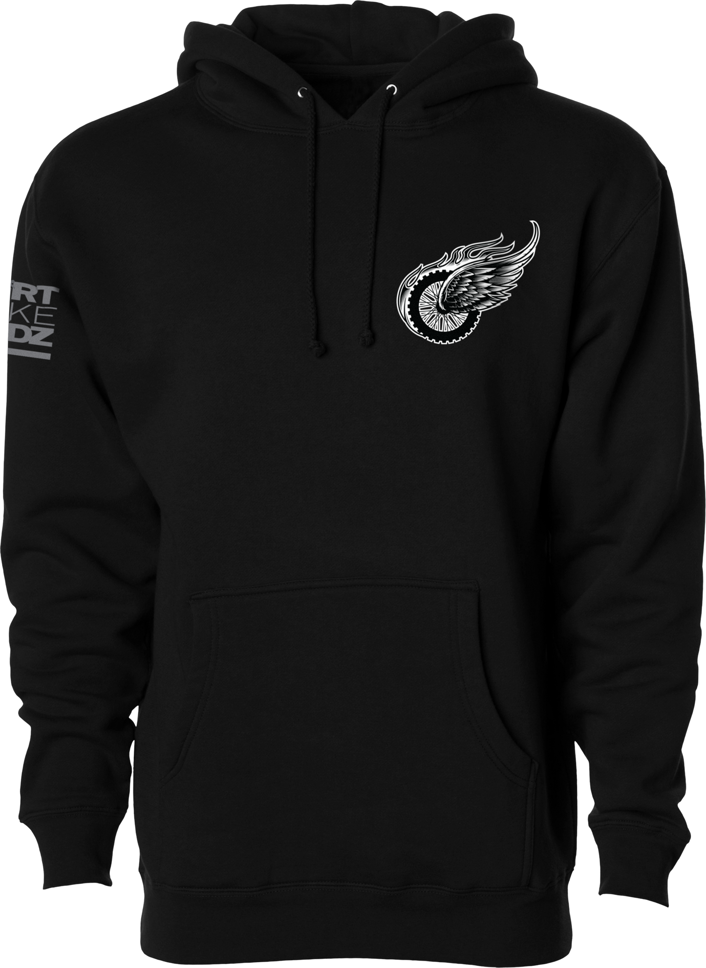 Two Wheels Hoodie Black Lg
