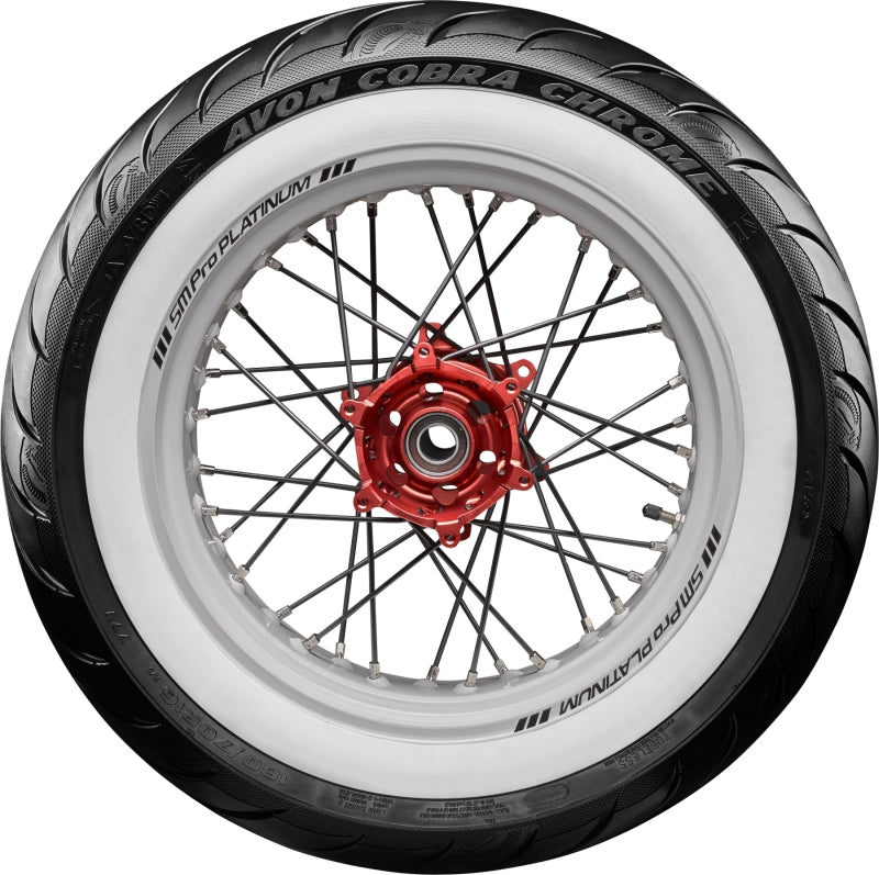 Avon Cobra Chrome AV92 White Sidewall Rear Tire - MT90B16 74H 1DK