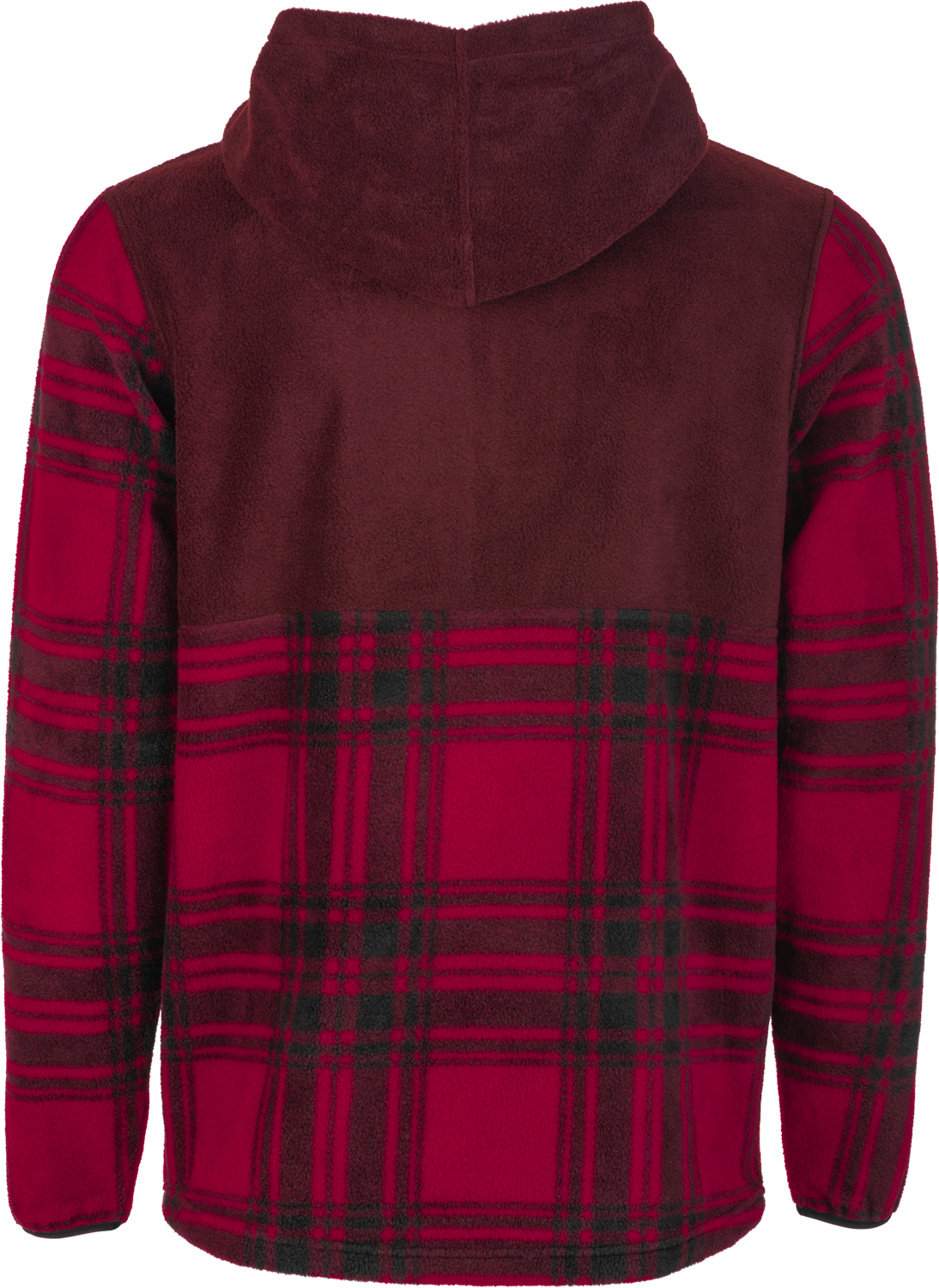 Fly Half Zip Pullover Hoodie Red Plaid 2x