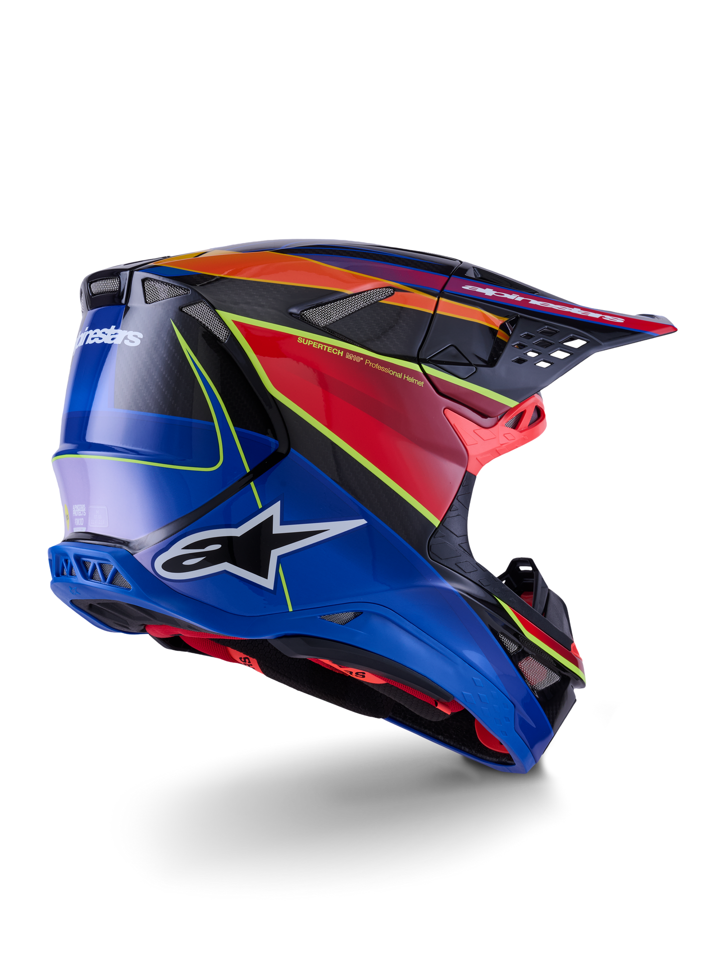 Supertech S M10 Era Helmet Blu/Rd/Ylw Fluo Glossy Md