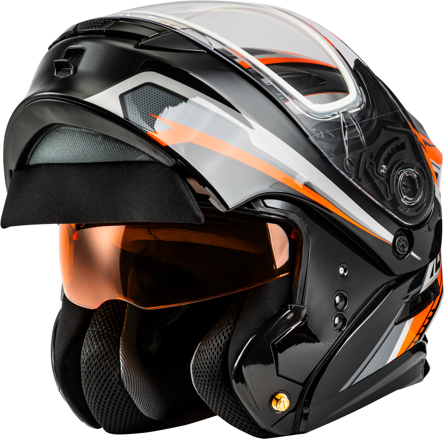 Md 01s Transistor Snow Helmet Orange/Black Sm