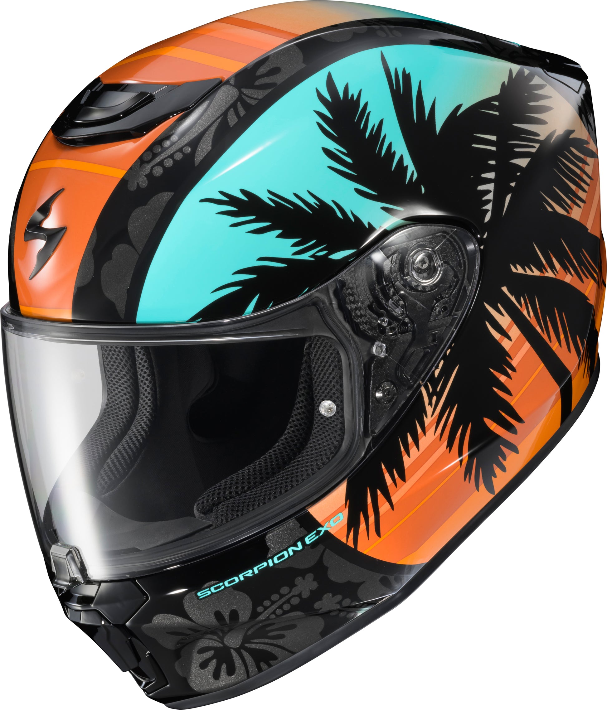 Exo R330 Full Face Helmet Tubbs Light Blue/Orange Xl