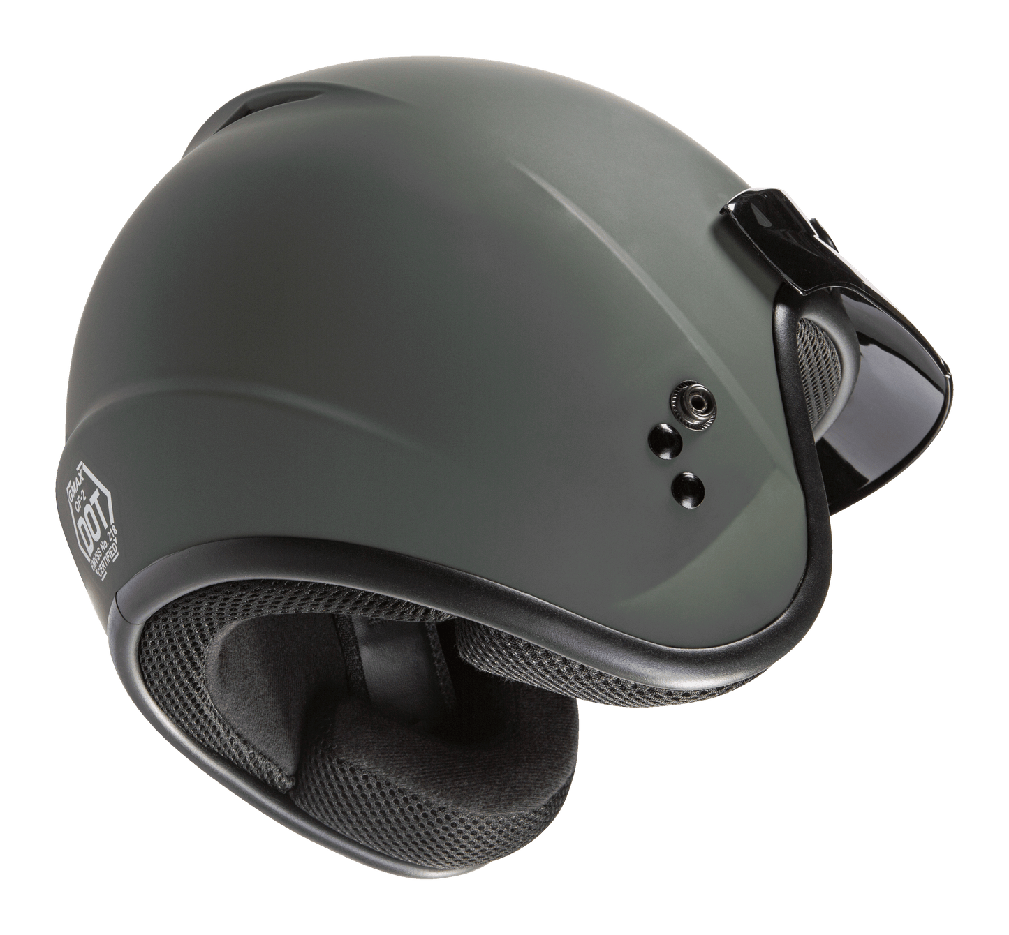 Of 2 Open Face Helmet Matte Green 2x