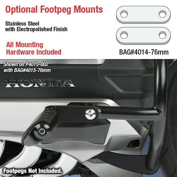 Footrest Mount/Pr Stainless 76mm Comfort Bar Gl1800