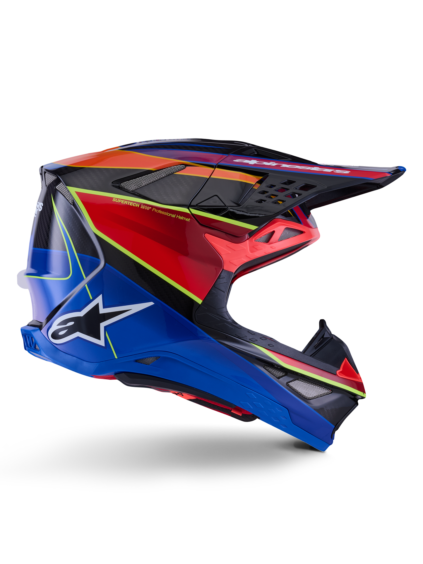 Supertech S M10 Era Helmet Blu/Rd/Ylw Fluo Glossy Md