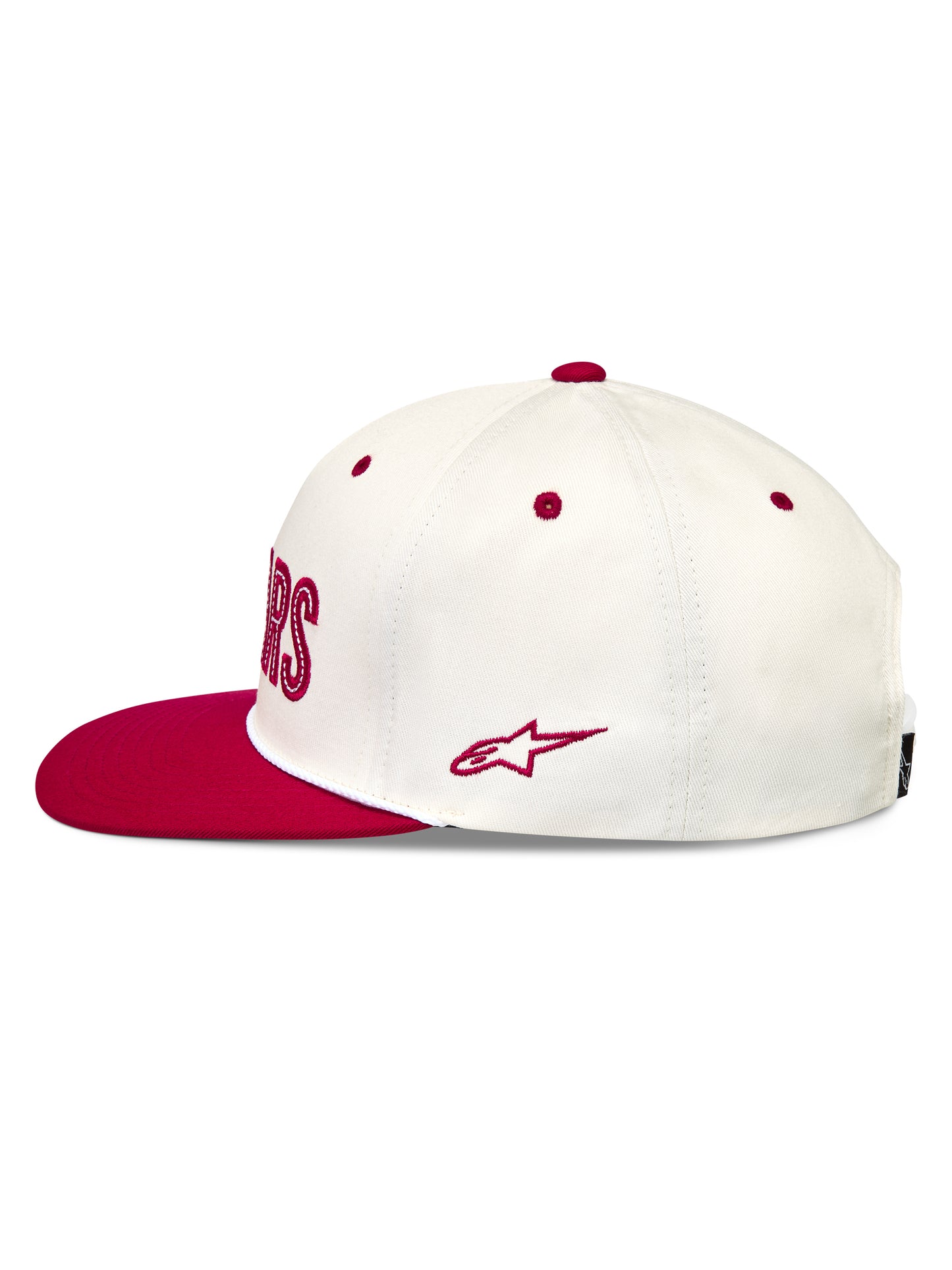 Stadium Snapback Hat Off White/Red