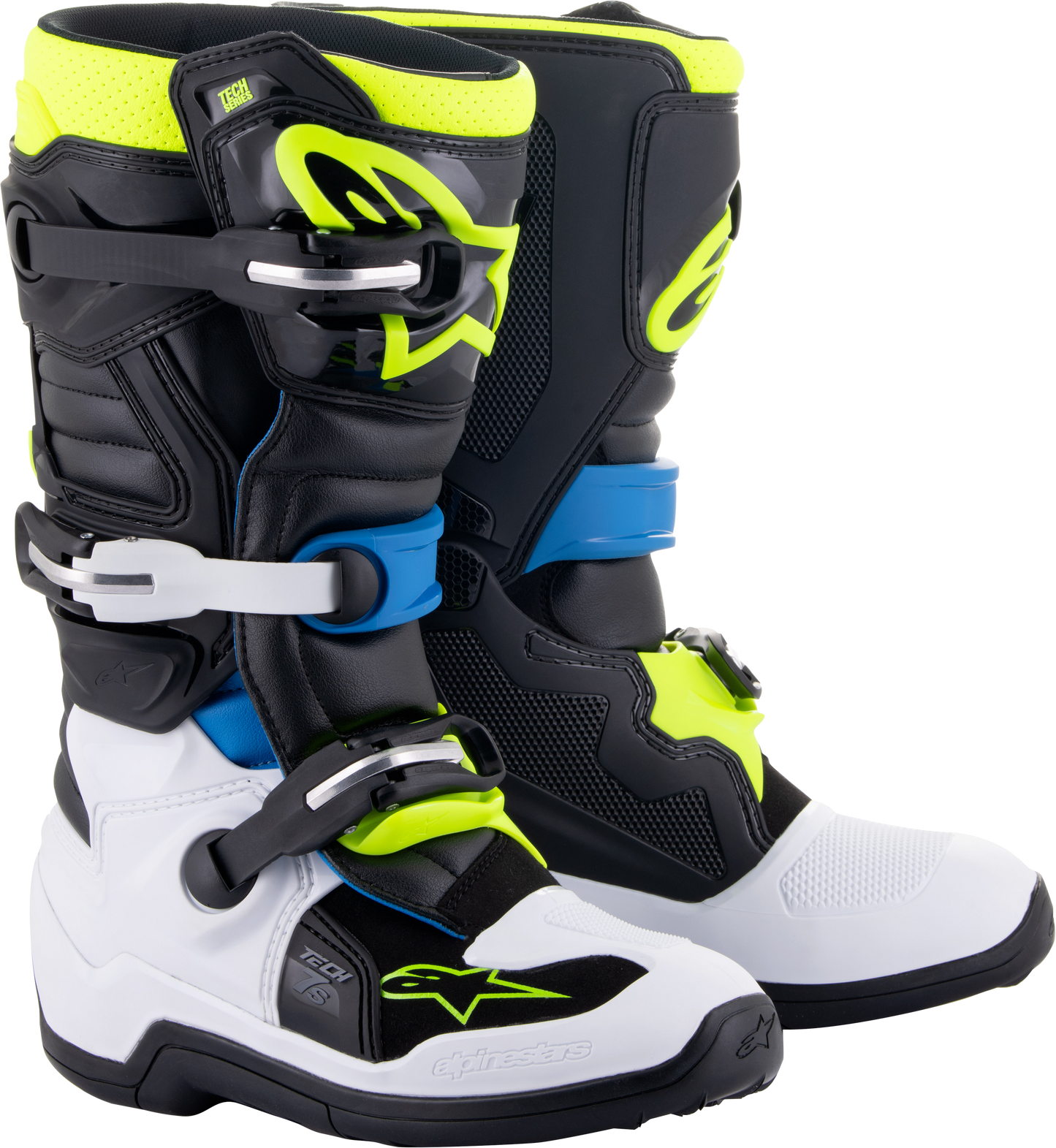 Tech 7s Boots Blk/Enamel Blu/Fluo Yel Sz 7