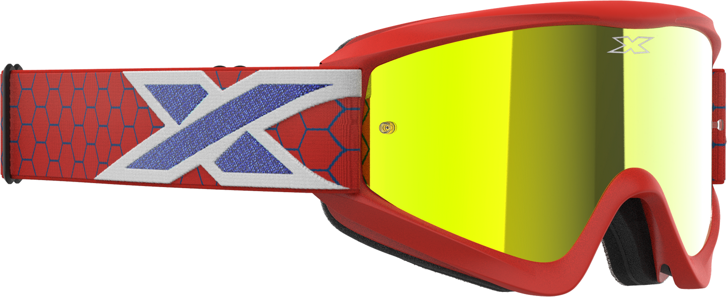 Flat Out Mirror Goggle Rd/Wht/Blu Metallic Gold Mir