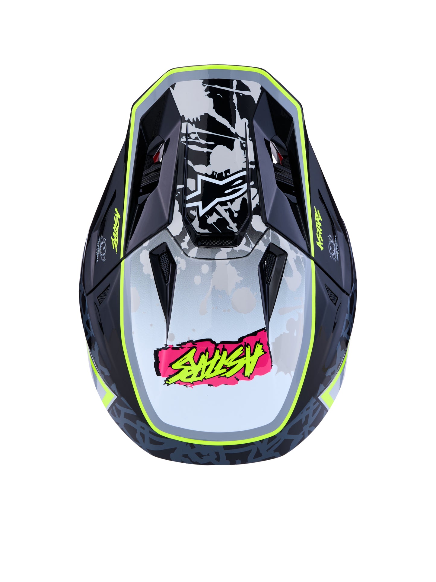 S M7 Blaster Helmet Ece06/Dot Blk/Gry/Wh/Yllw Fluo Glsy 2x
