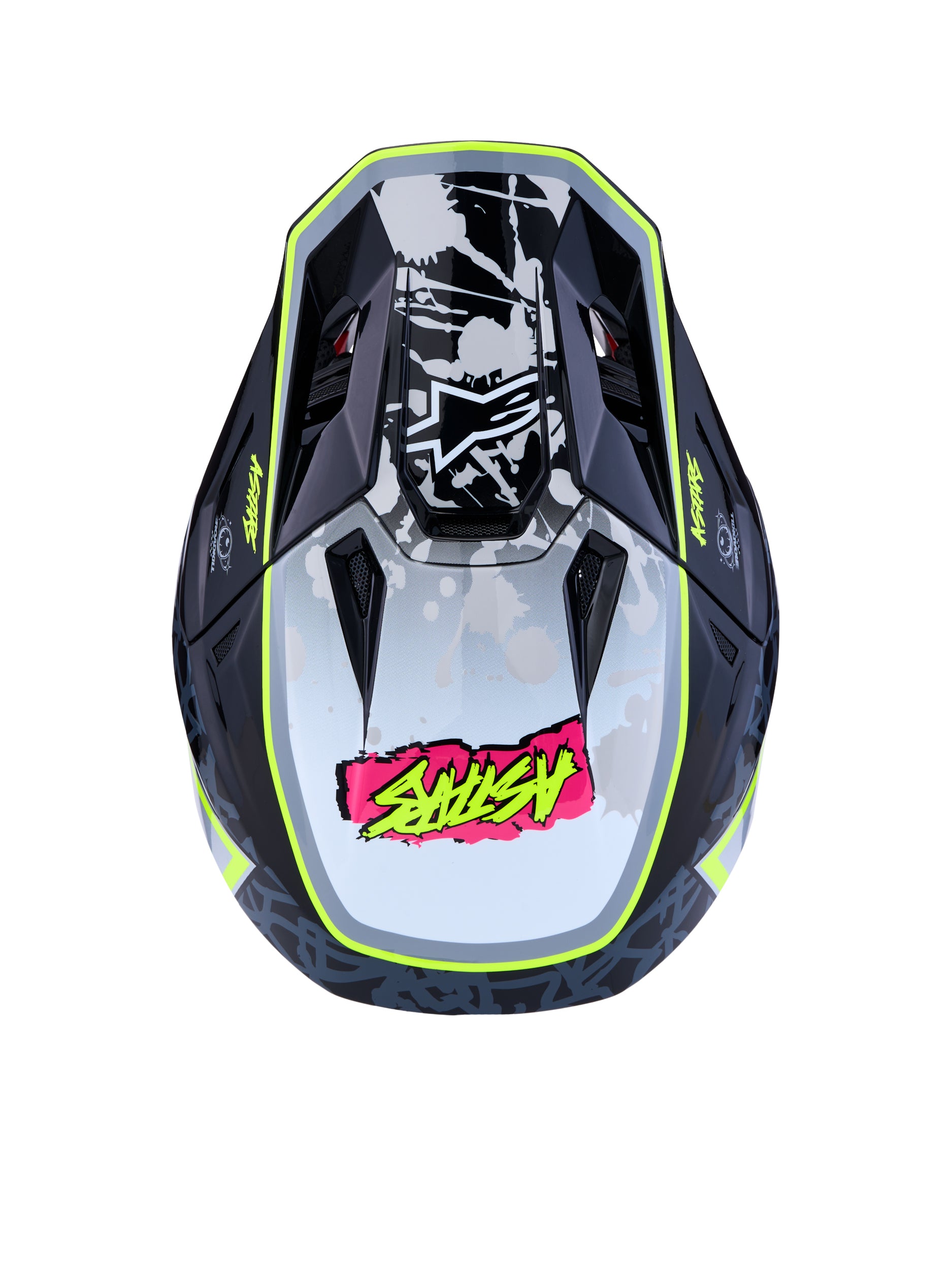 S M7 Blaster Helmet Ece06/Dot Blk/Gry/Wh/Yllw Fluo Glsy 2x