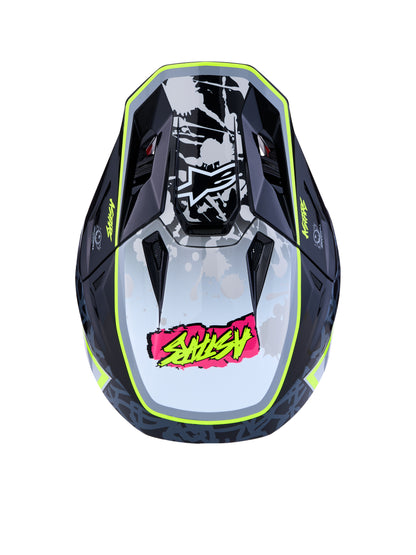 S M7 Blaster Helmet Ece06/Dot Blk/Gry/Wh/Yllw Fluo Glsy 2x