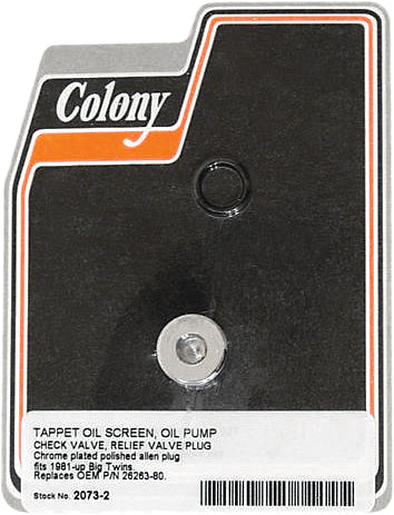 Oil Pump Plug For Tappet Oil Screen