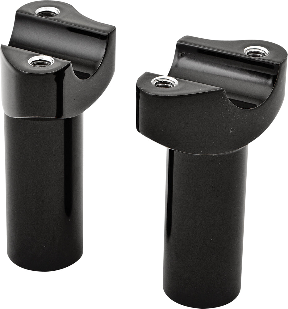 H Bar Risers 3.5" Straight Black