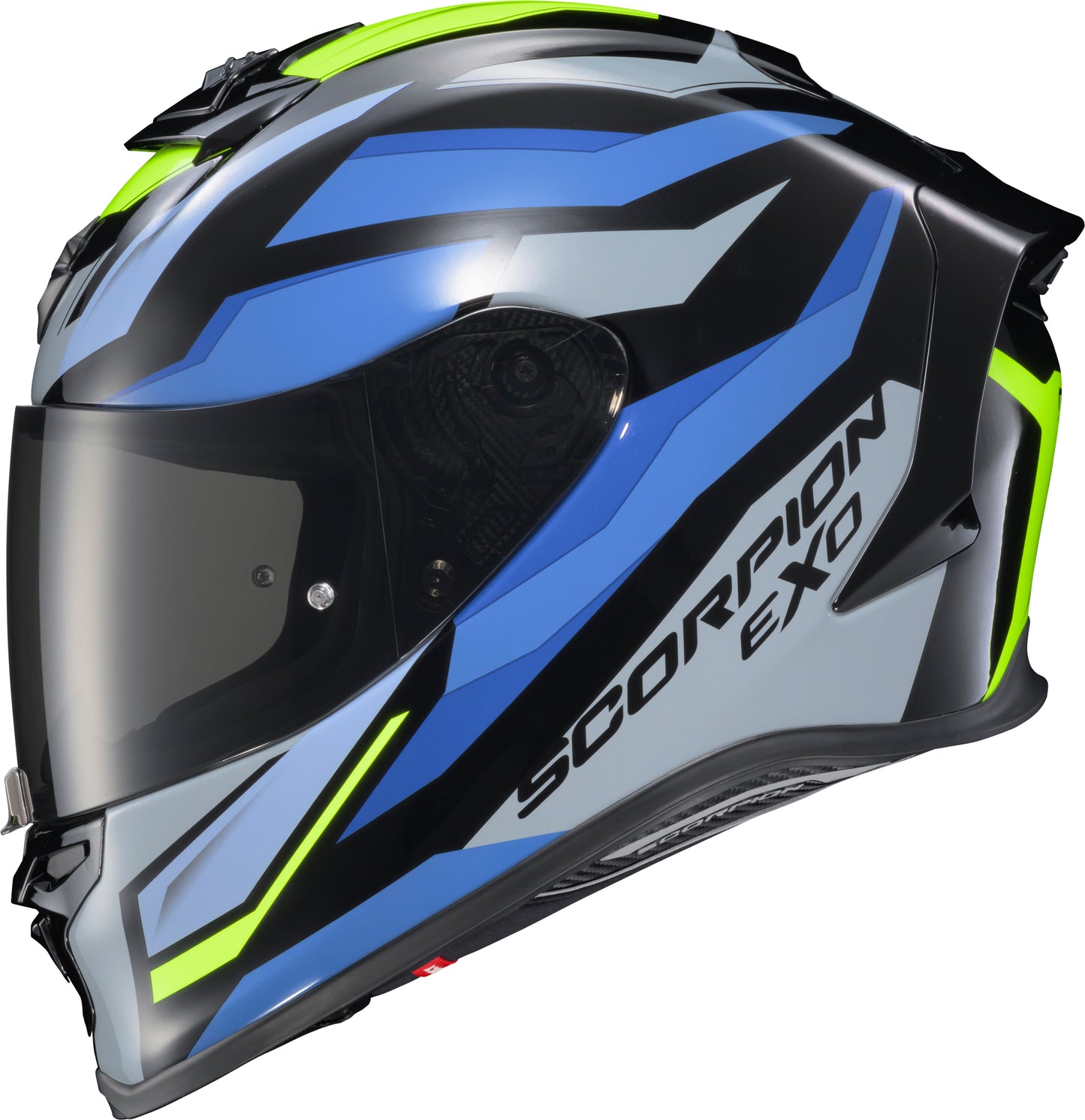 Exo R1 Air Full Face Helmet Raven Black/Blue/Hi Viz Md