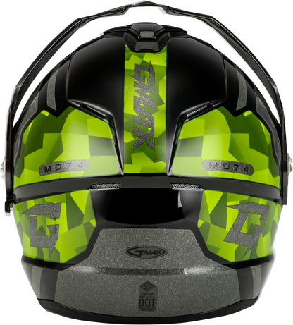 Md 74 Striker Modular Helmet W Gld Shld Blk/Slvr/Grn Mtlc Md