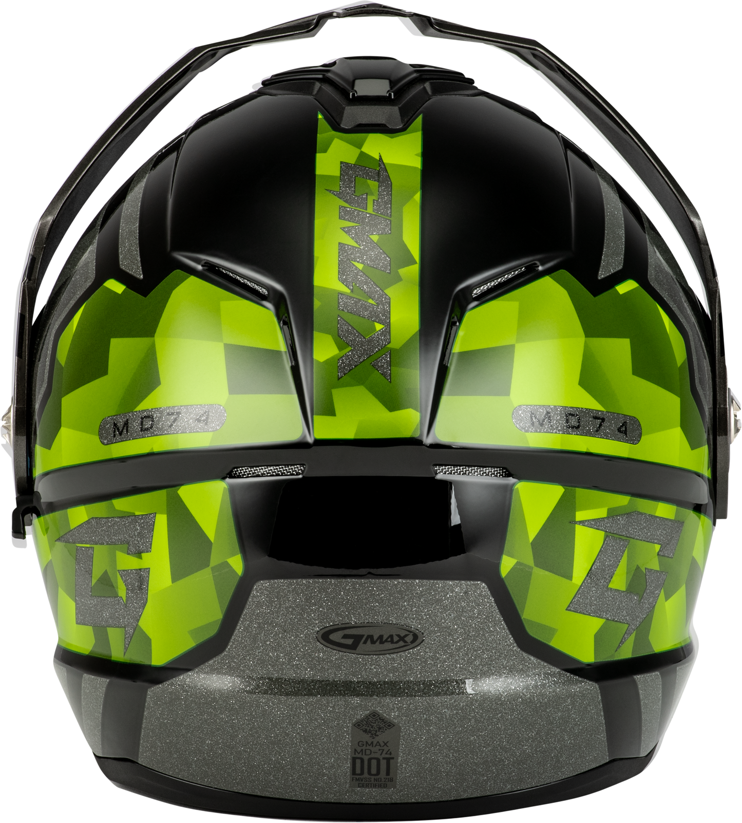 Md 74 Striker Modular Helmet W Gld Shld Blk/Slvr/Grn Mtlc Sm
