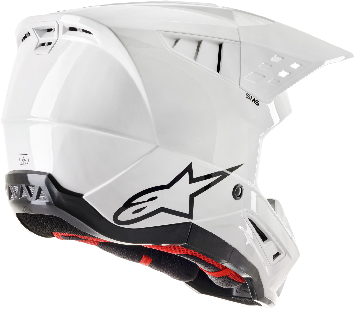 S M5 Solid Helmet White Glossy Xl