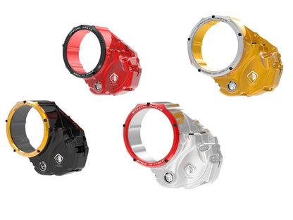 DBK Special Parts (Ducabike) NEW EVO-3D Clear Wet Clutch Cover for the Ducati Monster 937, Multistrada V2, and DesertX