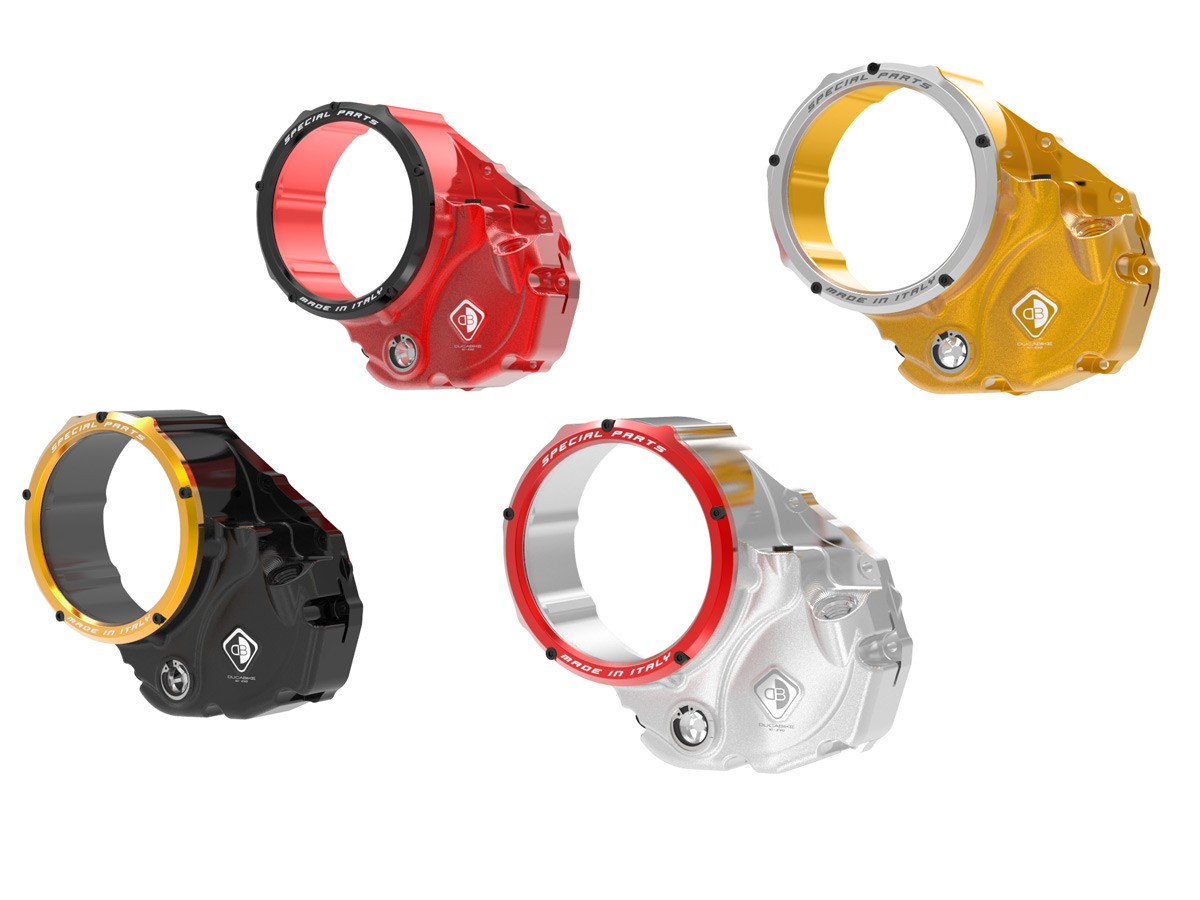 DBK Special Parts (Ducabike) NEW EVO-3D Clear Wet Clutch Cover for most Wet Clutch Ducati's
