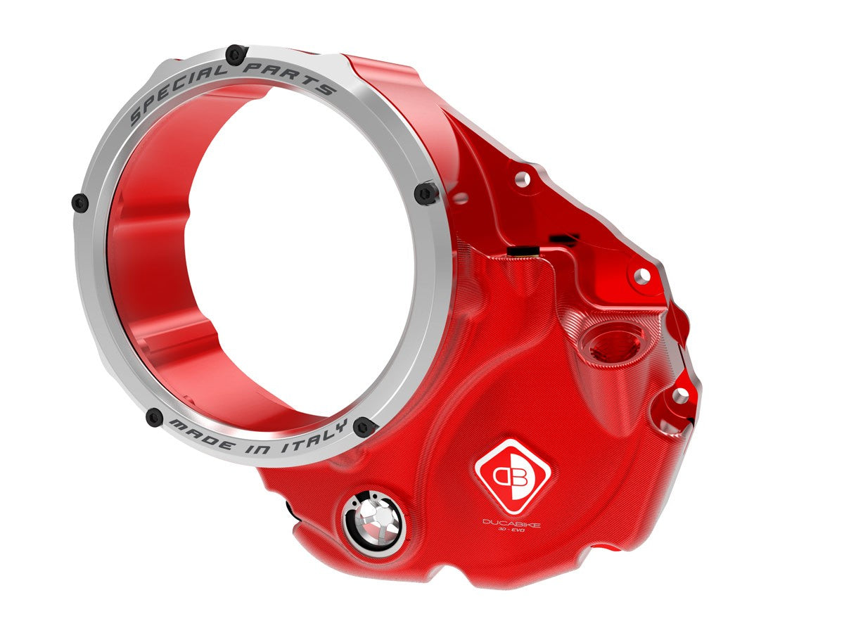 DBK Special Parts (Ducabike) NEW EVO-3D Clear Wet Clutch Cover for the Ducati Monster 937, Multistrada V2, and DesertX