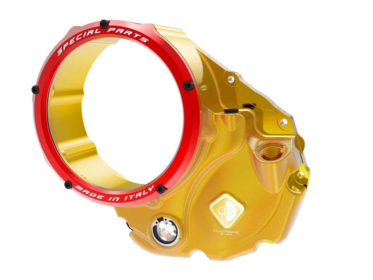 DBK Special Parts (Ducabike) NEW EVO-3D Clear Wet Clutch Cover for the Ducati Monster 937, Multistrada V2, and DesertX