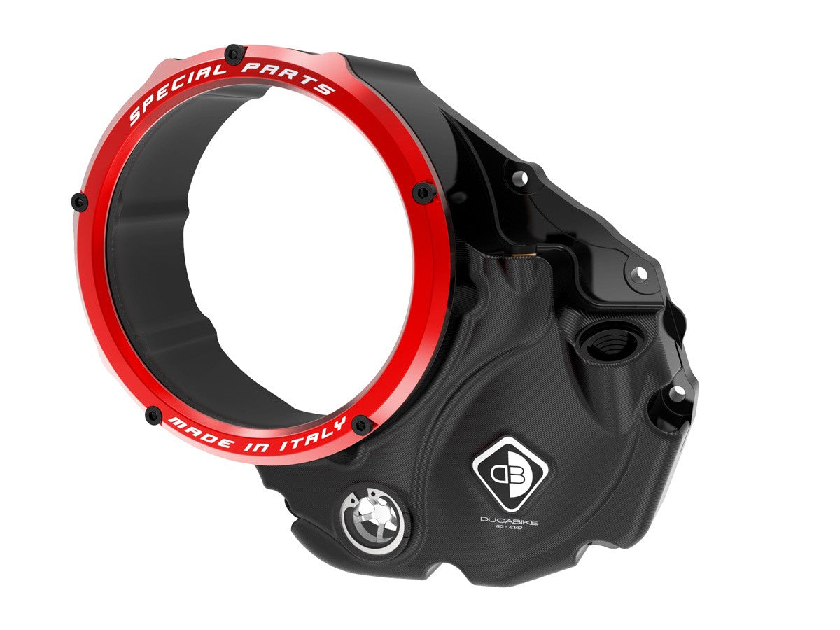 DBK Special Parts (Ducabike) NEW EVO-3D Clear Wet Clutch Cover for the Ducati Monster 937, Multistrada V2, and DesertX
