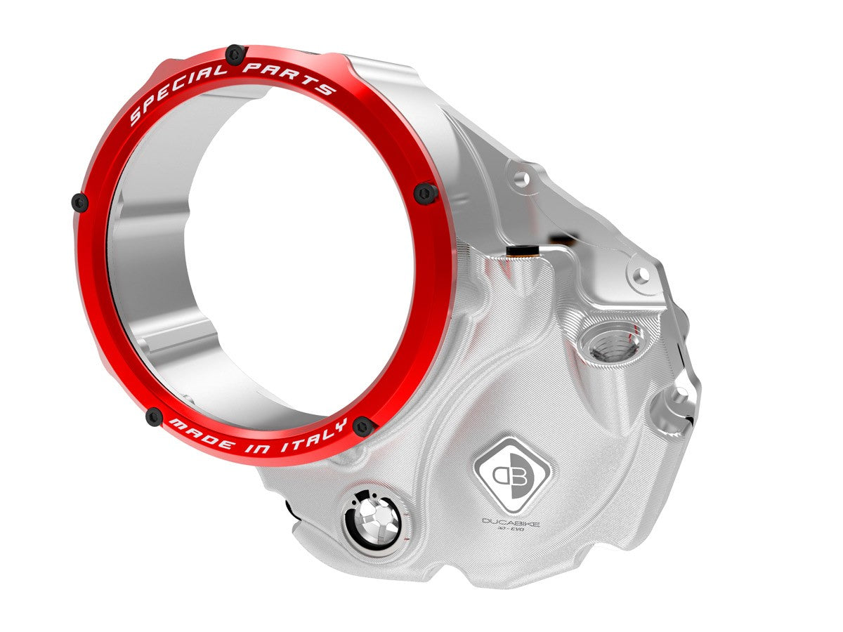 DBK Special Parts (Ducabike) NEW EVO-3D Clear Wet Clutch Cover for the Ducati Monster 937, Multistrada V2, and DesertX