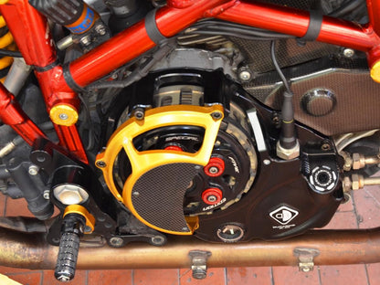DBK Special Parts (Ducabike) 3D Machined Billet Vented Clutch Side Engine Case Cover for Dry Clutch Ducati