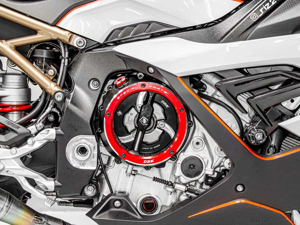 DBK Special Parts (Ducabike) EVO-3D Clear Wet Clutch Cover for the BMW S1000RR (2020+) / S1000R / S1000XR (2021+) / M1000RR / M1000R / M1000XR