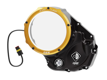 DBK Special Parts (Ducabike) EVO LED Clear Wet Clutch Cover for the Ducati Multistrada 1200 / 1260 (2015+), Diavel 1260, and XDiavel