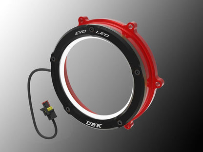 DBK Special Parts (Ducabike) EVO LED Dual Color Clear Wet Clutch Cover for the Ducati Panigale / Streetfighter / Multistrada / Diavel V4