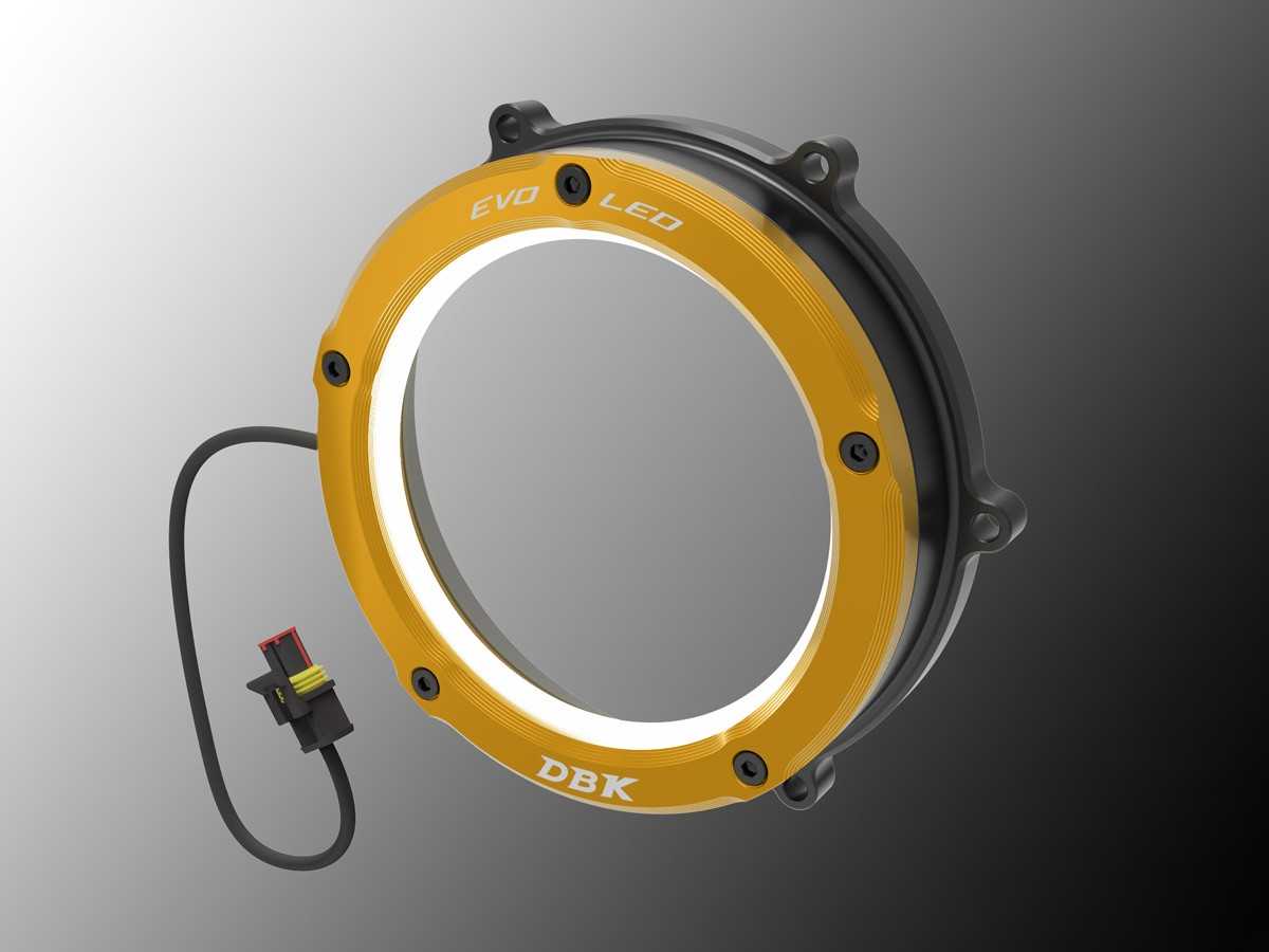 DBK Special Parts (Ducabike) EVO LED Dual Color Clear Wet Clutch Cover for the Ducati Panigale 1299/1199/959  Superleggera (and 899 too with modification)